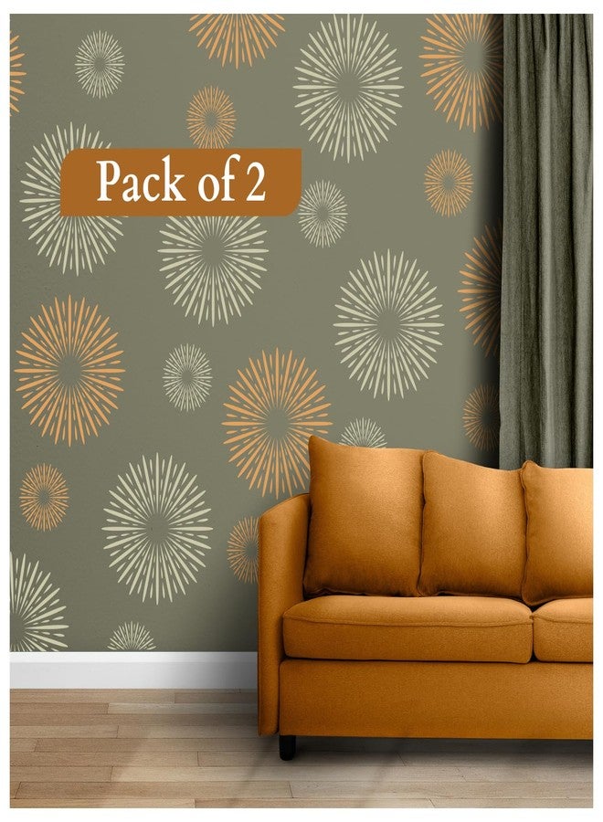 StenCart Fireworks Pack of 2 Stencil for Wall Painting Home DIY Reusable Wall Stencil Design for Wall Decoration (16-inch x 24 inch) - Combo of 2 - Image 1